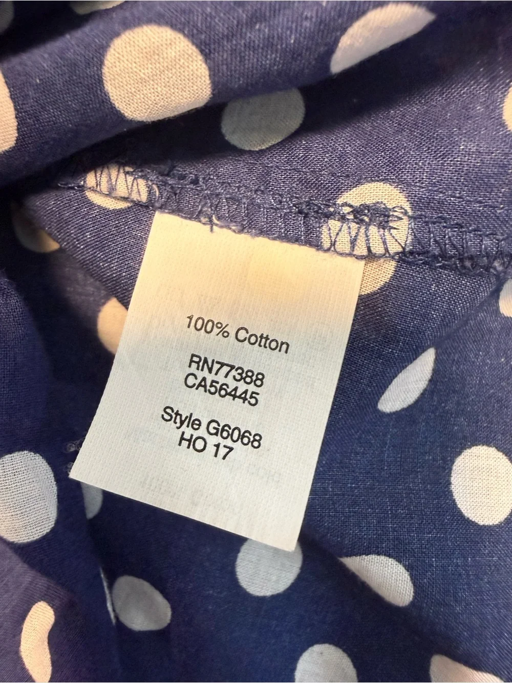 J. Crew Navy Polka Dot Button-Front Tie-Hem Shirt - Picture 9 of 9